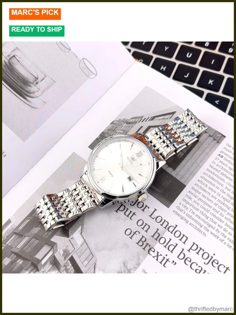 Stainless Steel Men's Wrist Watch Day Date Water Resistant Quartz